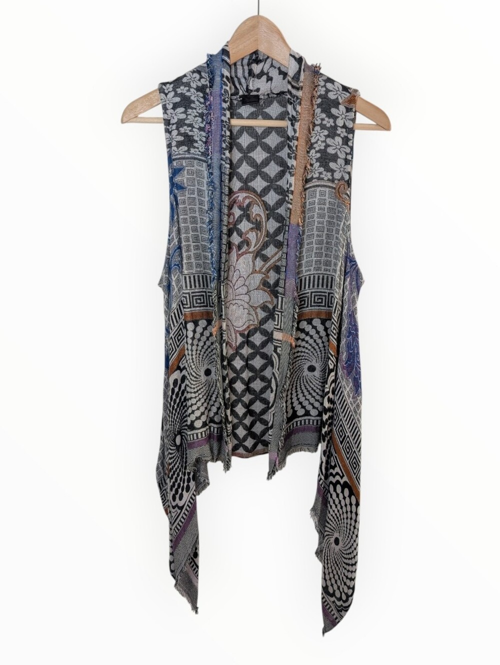 Raj Boho Open-Front Vest Multicolor OS